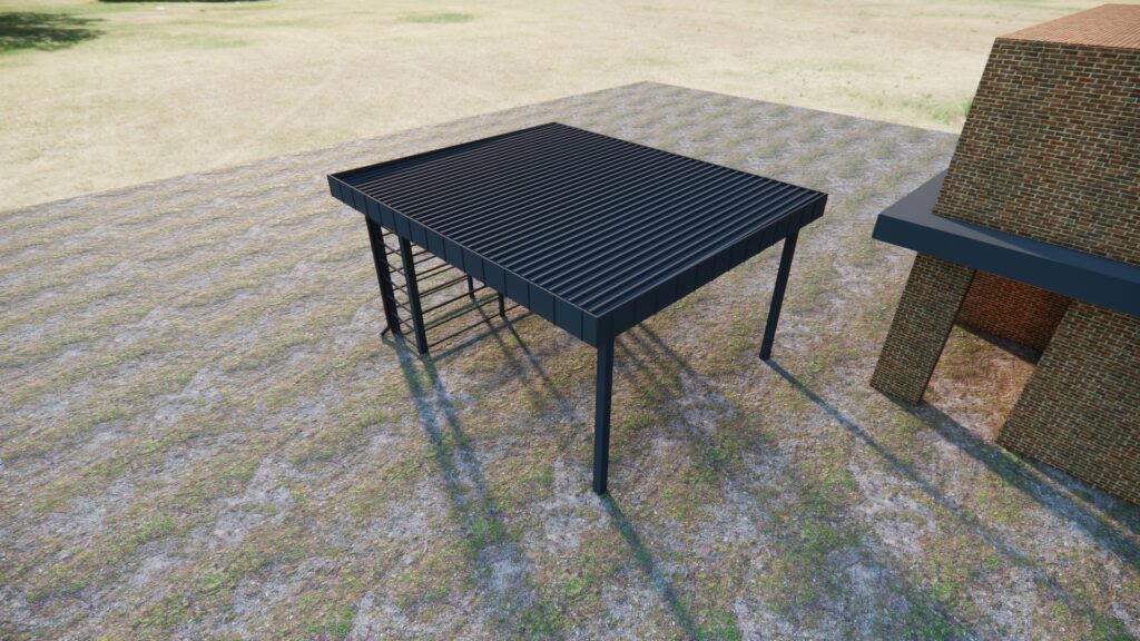 Навес хайтек 8х6 с подшивкой потолка